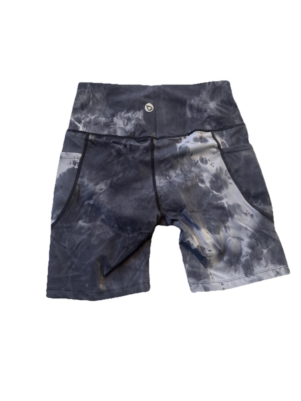 Baleaf Modern City Athletic High Rise Dark Tie-Dye Biker Cycling Shorts SZ L NEW - Picture 2 of 13